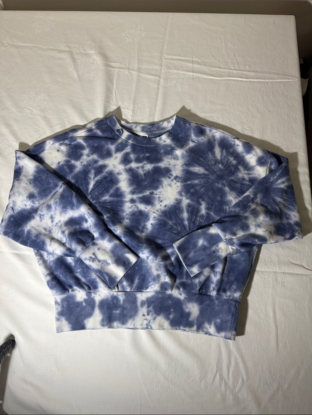 Old Navy Tie-Dye Crewneck Sweater - Navy and White